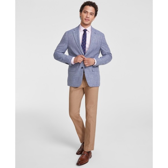 Tommy Hilfiger Sport Coat Blue Solid, Modern Fit, 48R